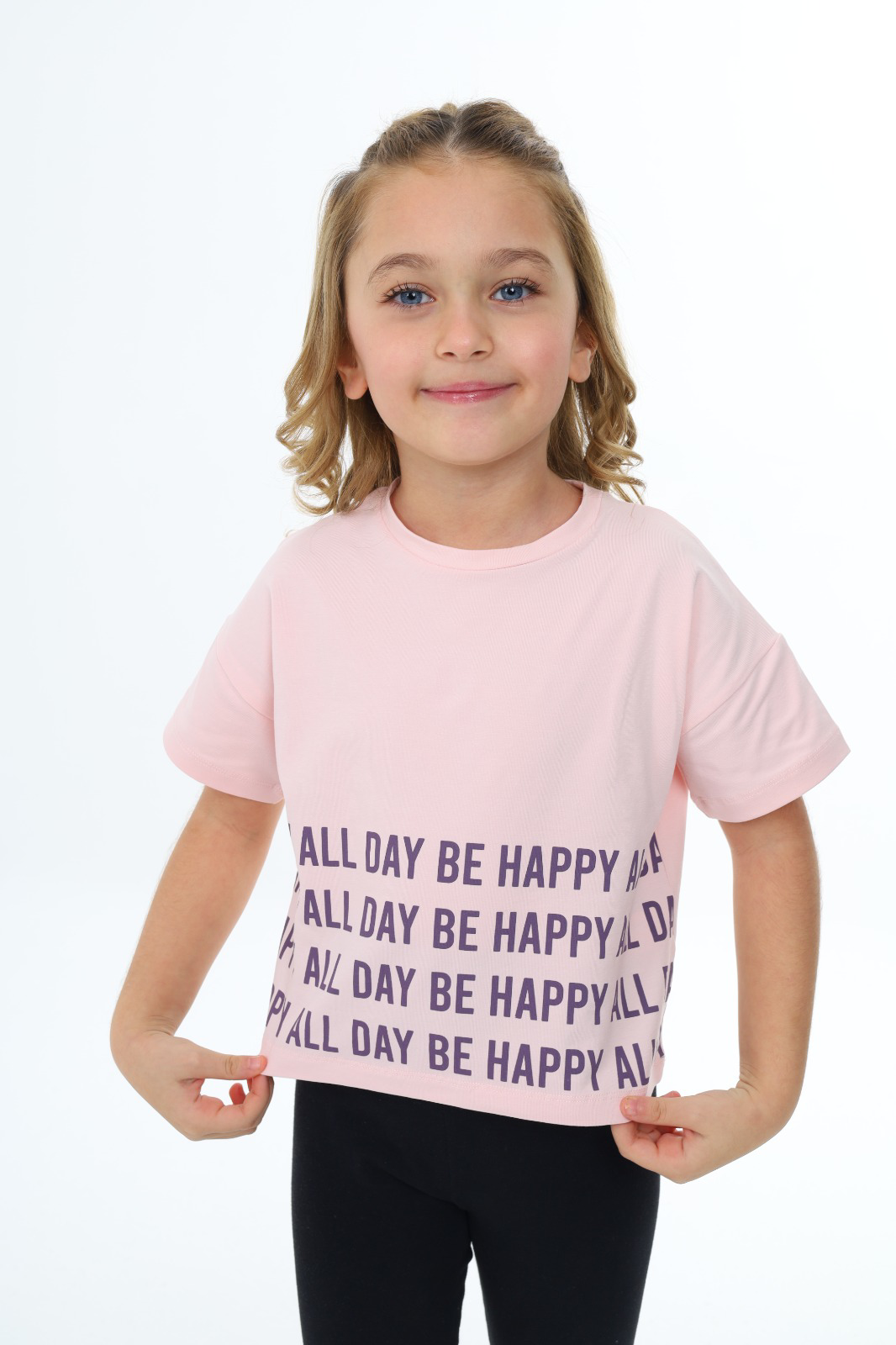 Toontoy Kız Çocuk Happy All Day Baskılı Tişört