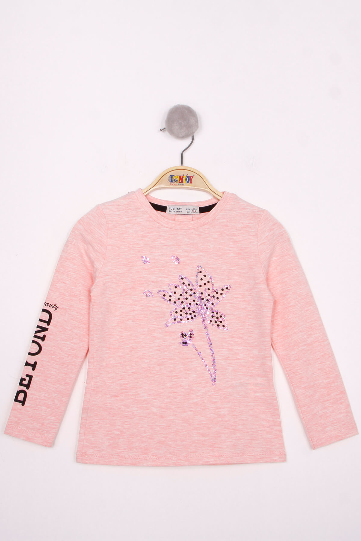 Toontoy Kız Çocuk Çiçek Nakışlı T-Shirt