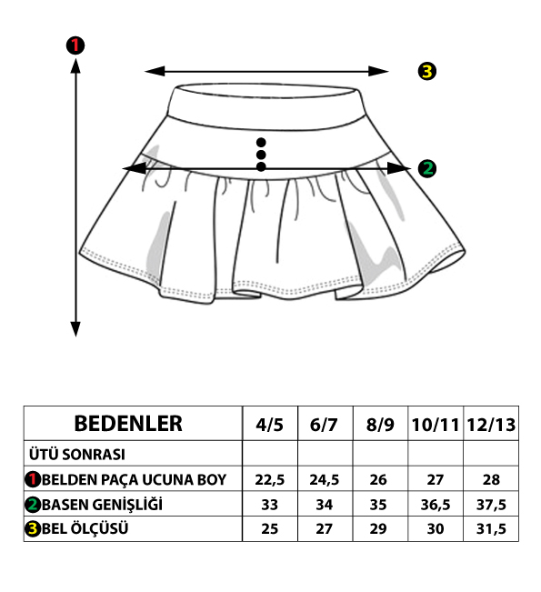 Toontoy  Kız Çocuk Düğme Detaylı Şortlu Etek