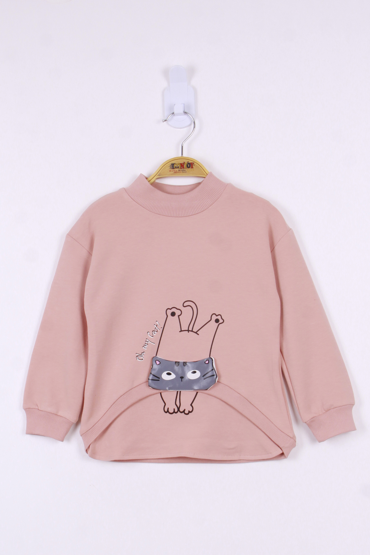 Toontoy Kız Çocuk Kedi Baskılı Sweatshirt