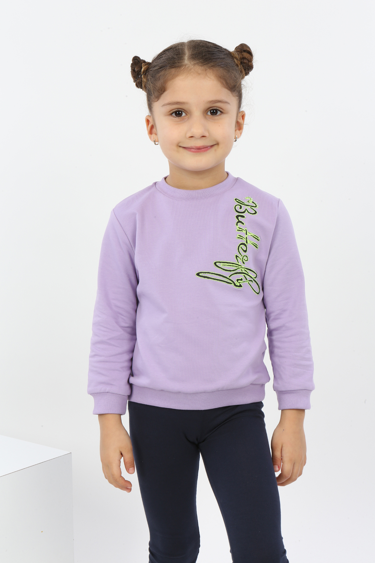 Toontoy Kız Çocuk Butterfly Nakışlı Sweatshirt