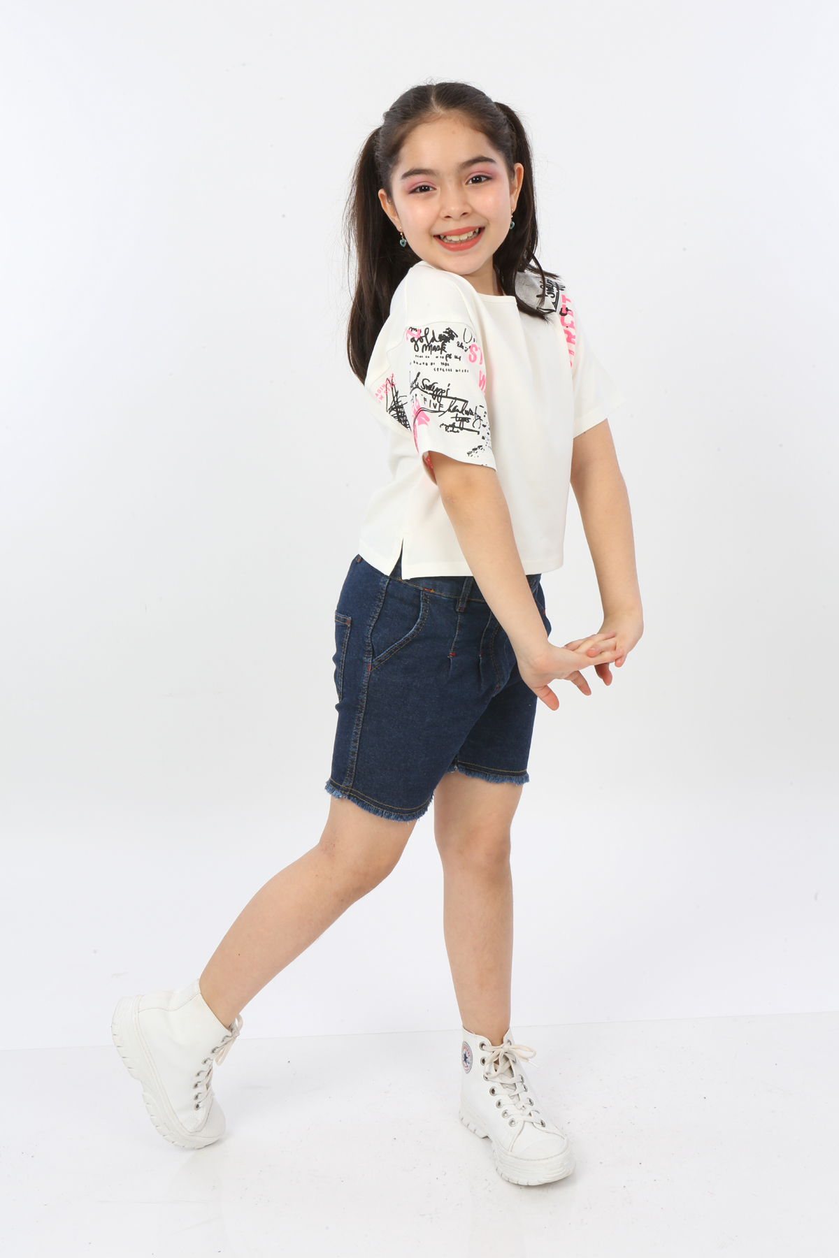 Toontoy Kız Çocuk Street Baskılı Tişört