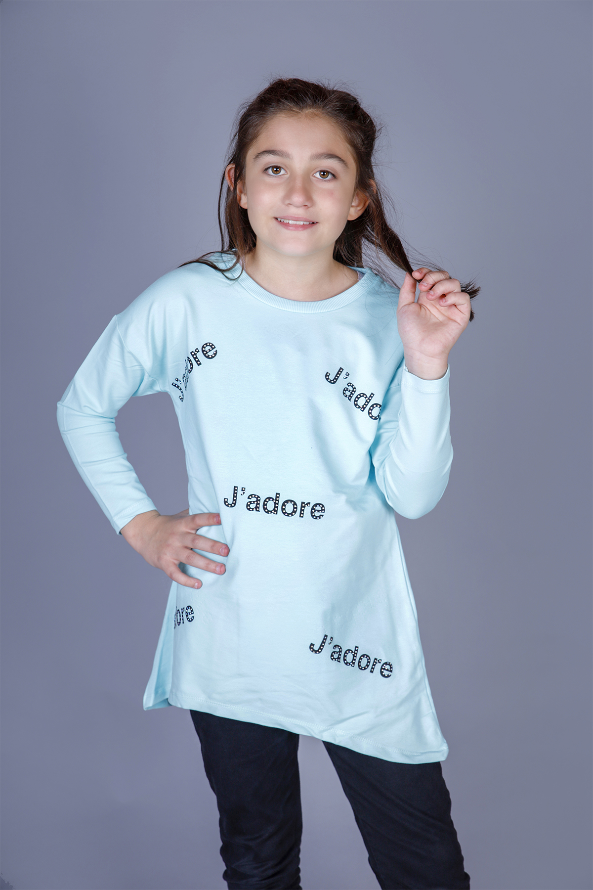 Toontoy Kız Çocuk Jadore Baskılı Tişört