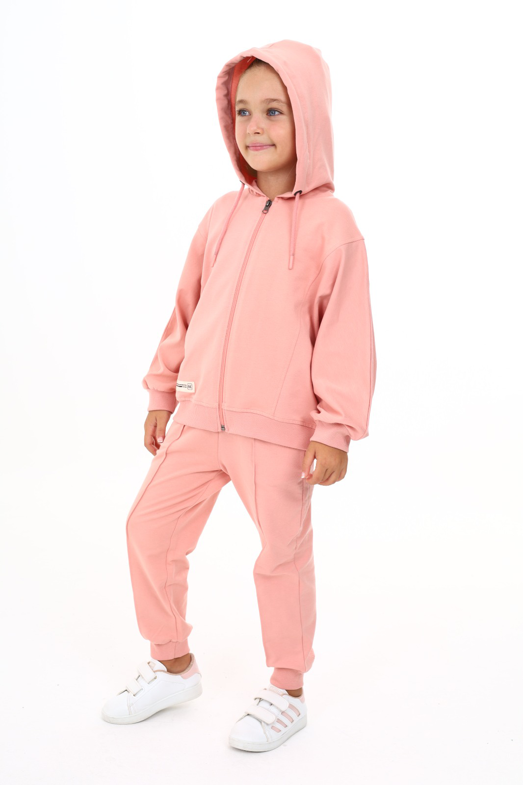 Toontoy  Kız Çocuk Yarasa Kol Armalı Eşofman Takım