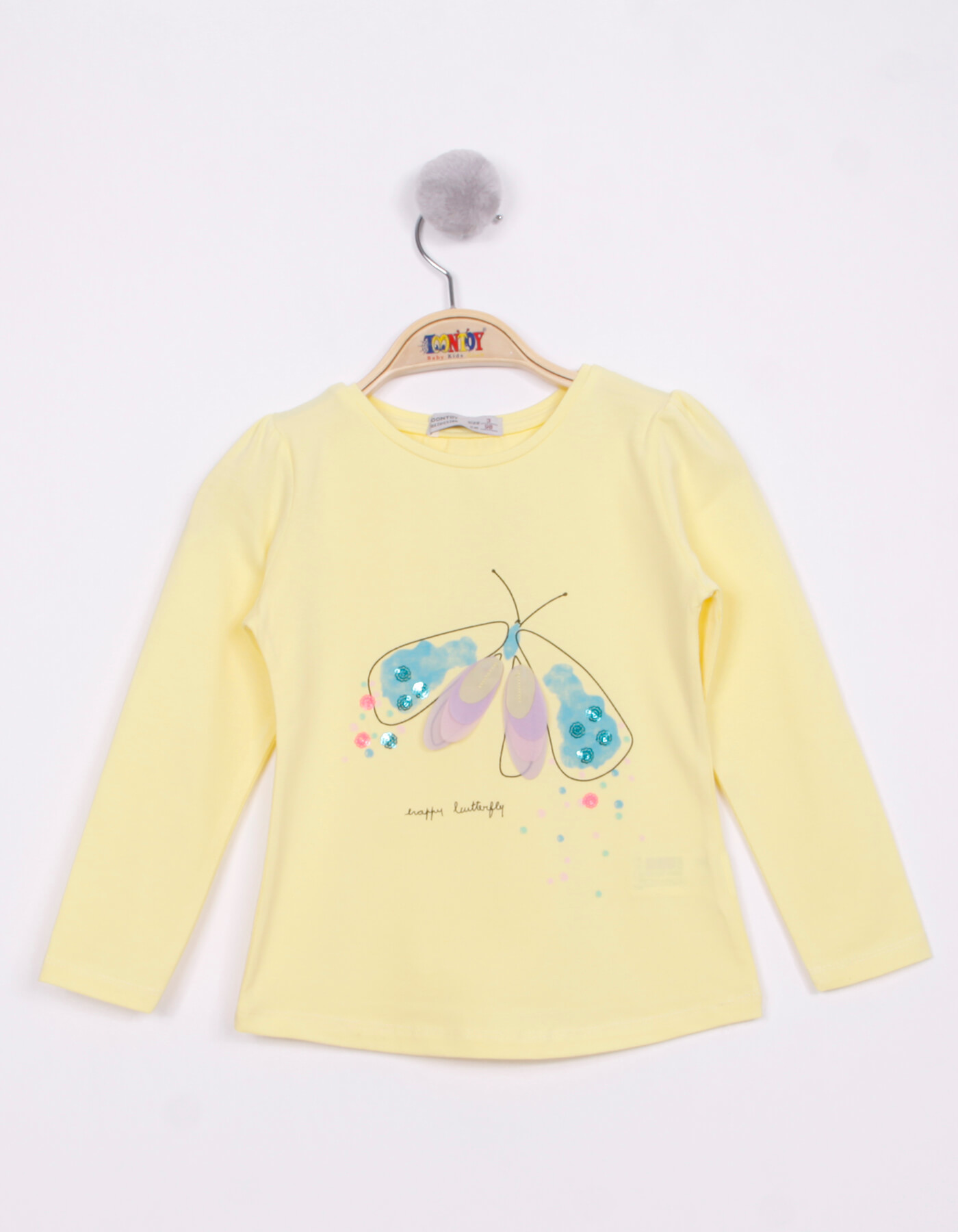Toontoy Kız Çocuk Kanatları Hareketli Kelebek Baskılı T-Shirt Toontoy Kız Çocuk Kanatları Hareketli Kelebek Baskılı T-Shirt