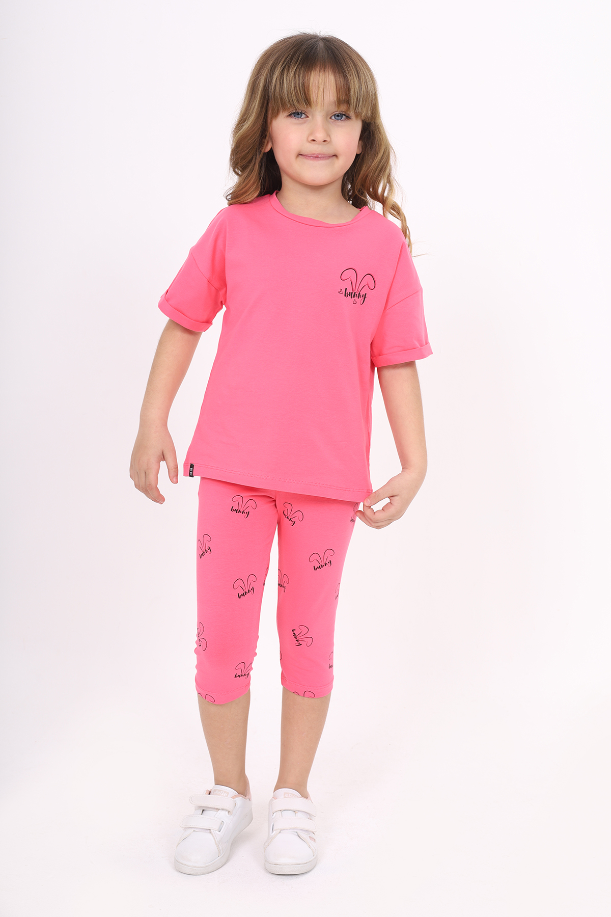 Toontoy Kız Çocuk Bunny Baskılı Kaprili Takım