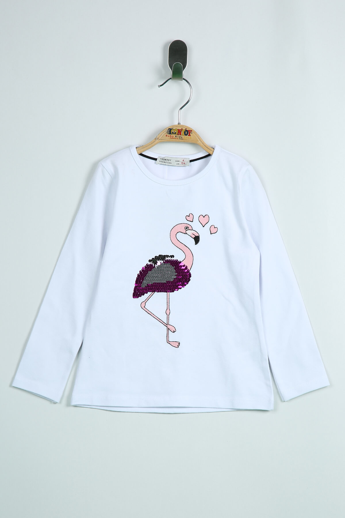 Toontoy Kız Çocuk T-Shirt Flamingo Nakış