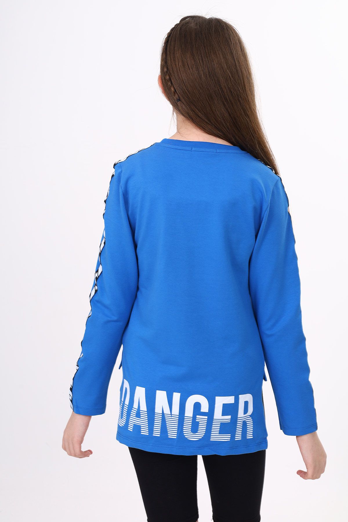 Toontoy Kız Çocuk Criminal Baskılı İki Kolu Şeritli Tişört