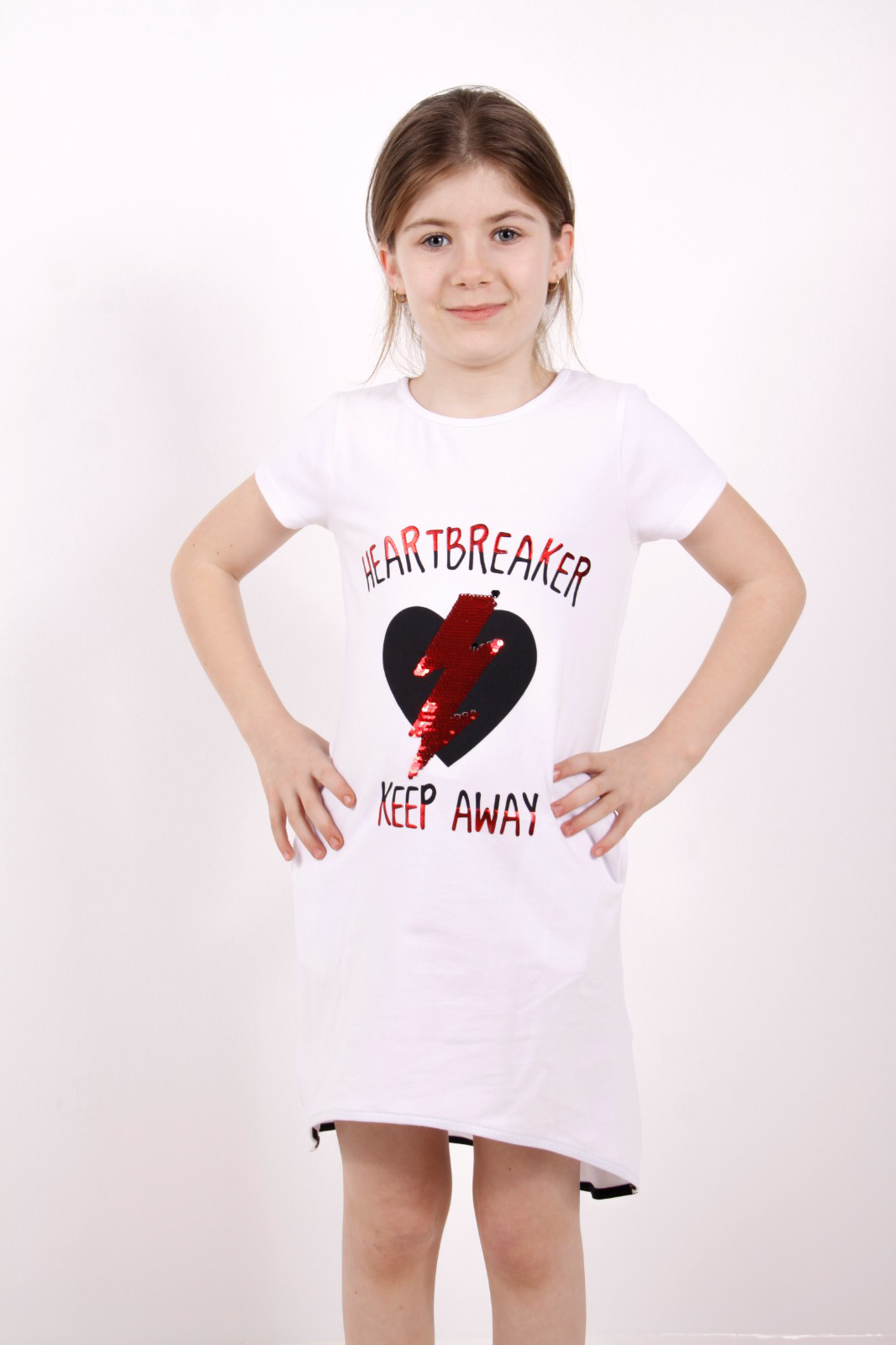Toontoy Kız Çocuk Elbise Keep Away Baskı