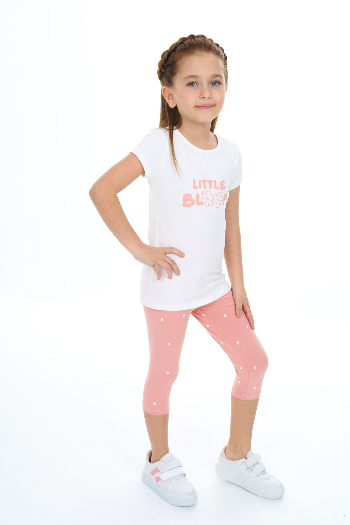 Toontoy Kız Çocuk Lıttle Bloom Baskılı Kaprili Takım