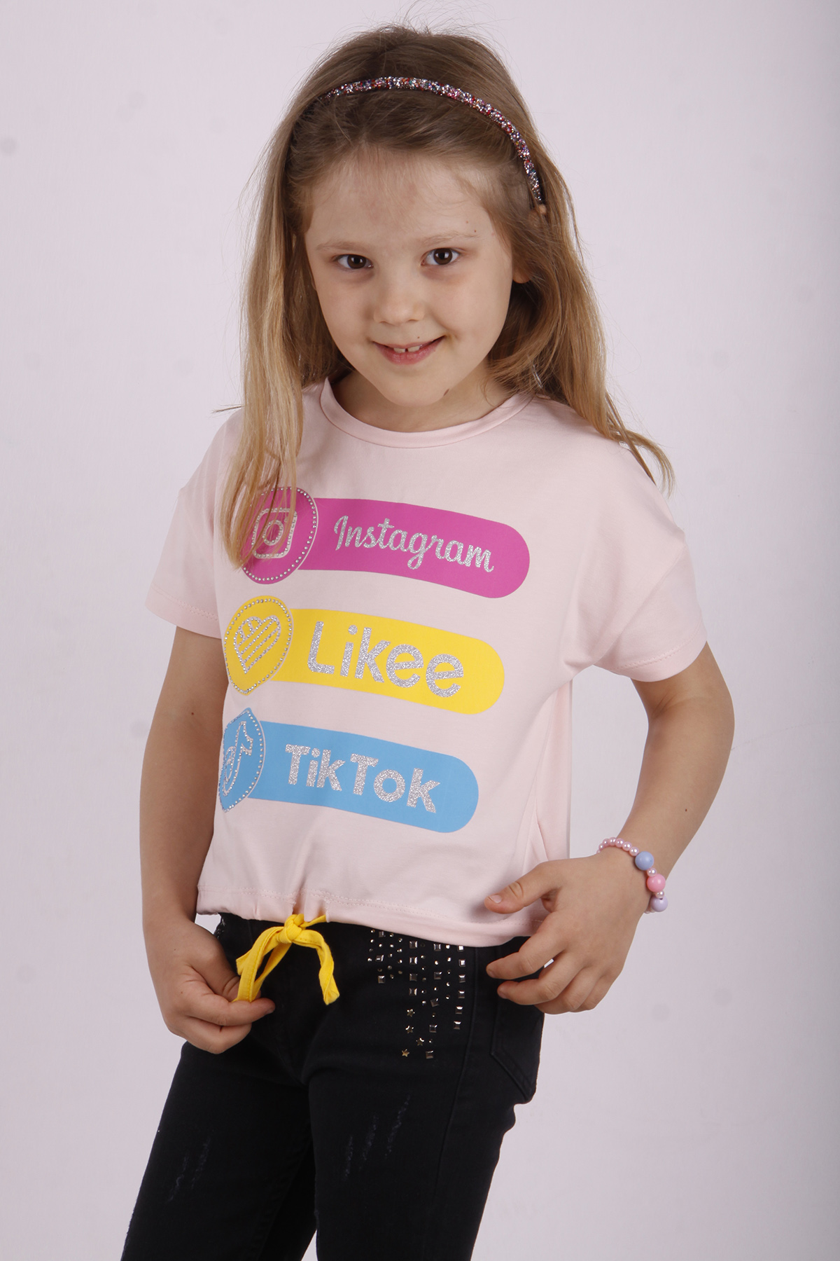 Toontoy Kız Çocuk Instagram Baskılı Tişört