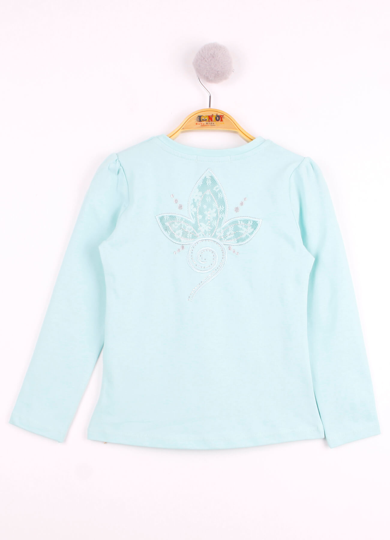 Toontoy Kız Çocuk Göğsü Çiçek Nakışlı T-Shirt