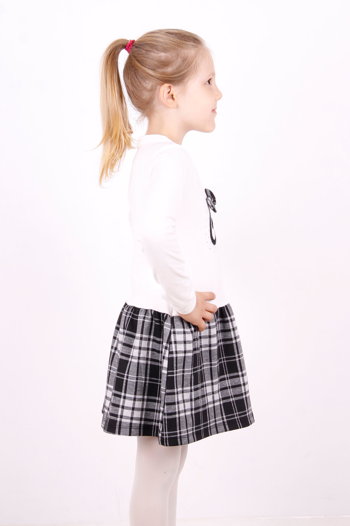 Toontoy Kız Çocuk Cool Yazı Nakışlı Elbise