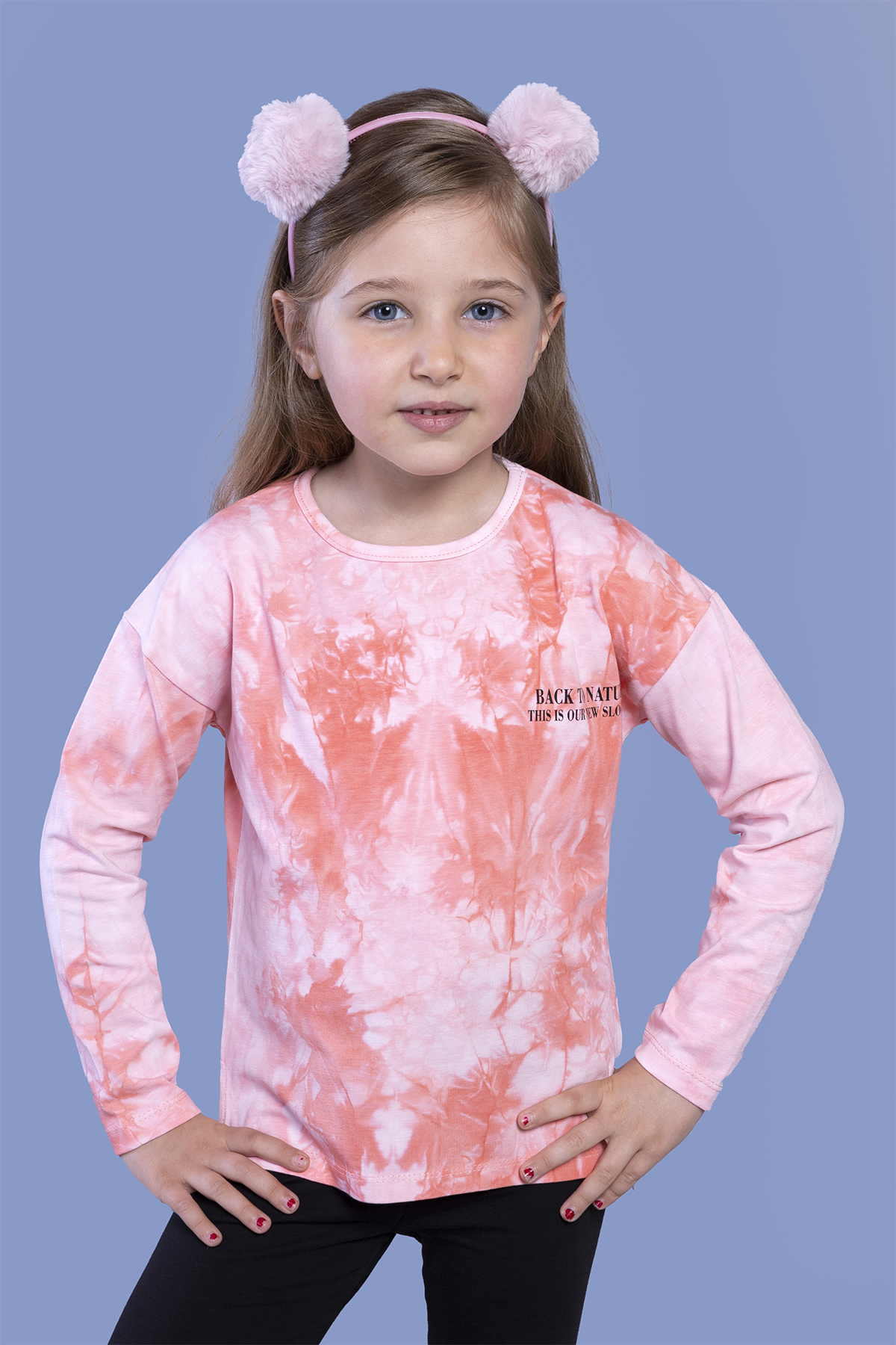 Toontoy Kız Çocuk Batik Desenli Tişört