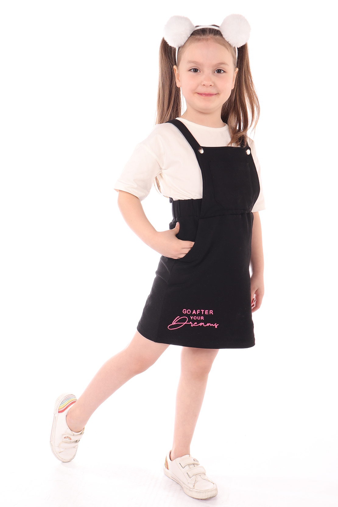 Toontoy  Kız Çocuk 2Li Salopetli Takım