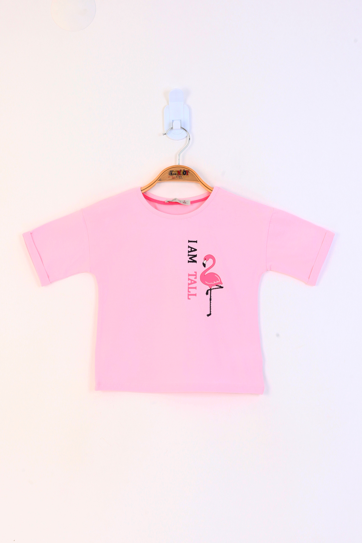 Toontoy Kız Çocuk Düşük Kol Flamingo Baskılı Tişört