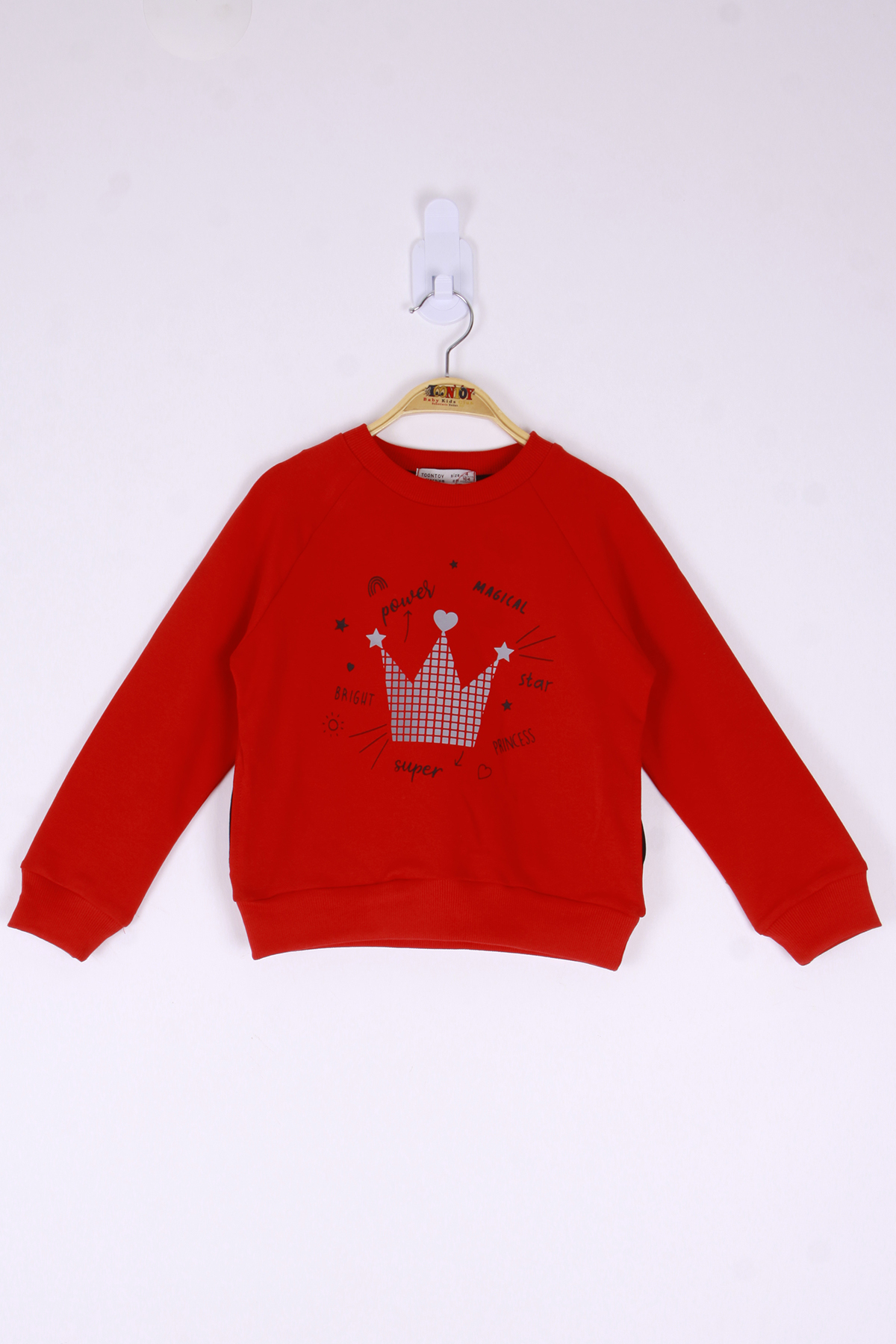 Toontoy Kız Çocuk Taç Baskılı Sweatshirt