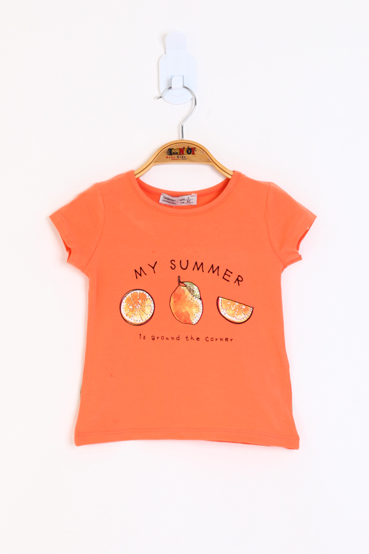 Toontoy Kız Çocuk My Summer Baskılı Arkası Nakış Detaylı Tişört