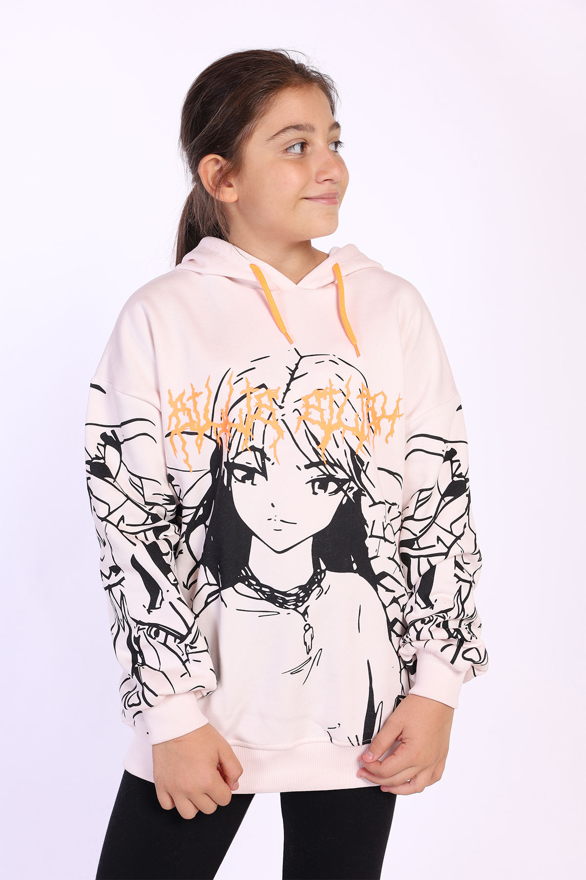 Toontoy Kız Çocuk Kapüşonlu Baskılı Sweatshirt