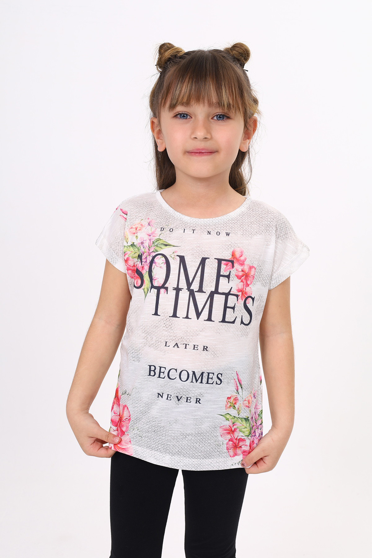 Toontoy Kız Çocuk Sometimes Baskılı Tişört