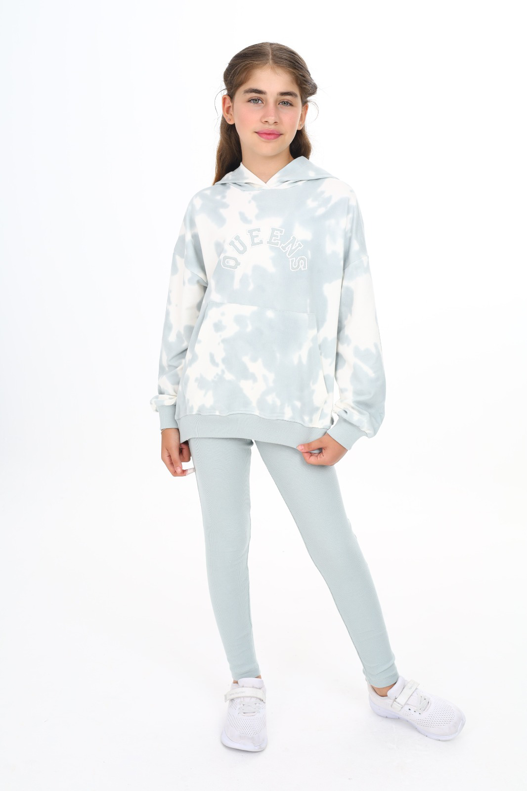 Toontoy  Kız Çocuk Batik Desenli Taytlı Takım