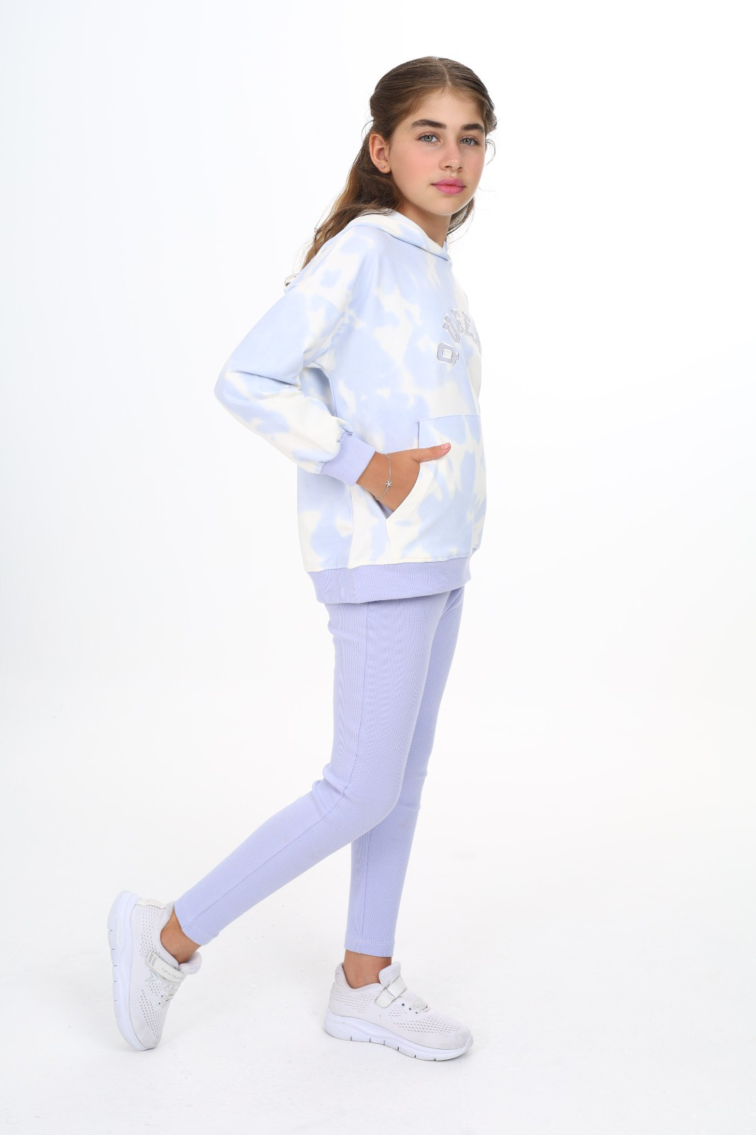 Toontoy  Kız Çocuk Batik Desenli Taytlı Takım