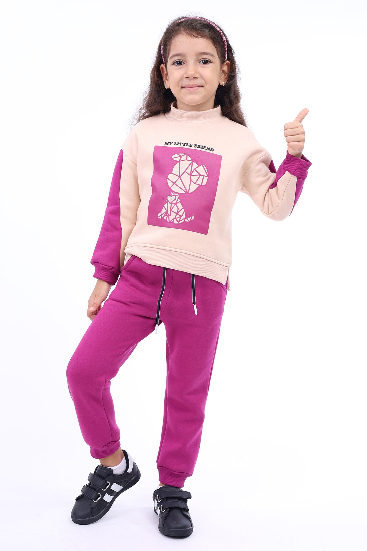 Toontoy Kız Çocuk My Lıttl e Frend Baskılı Eşofman Takım