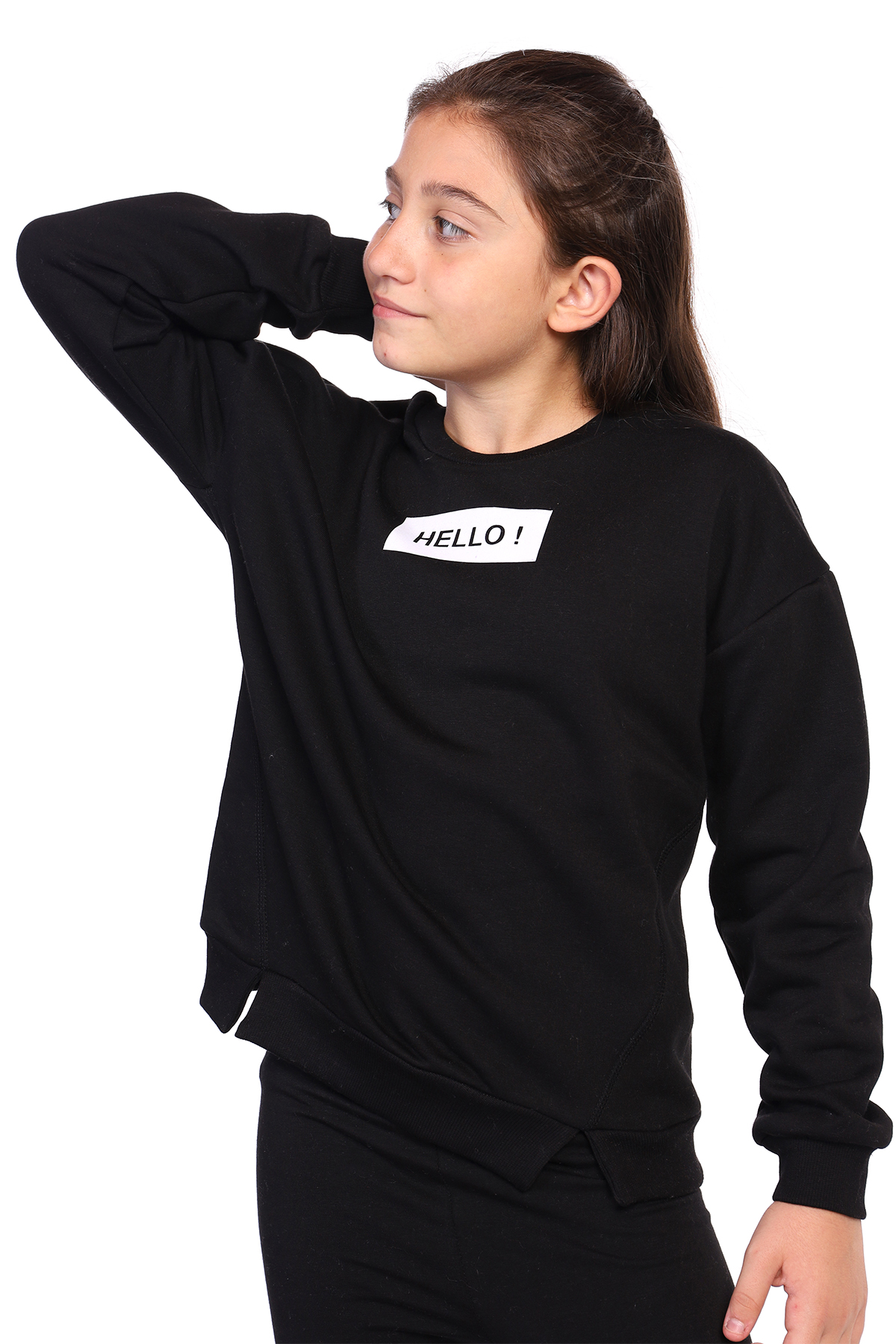 Toontoy Kız Çocuk Hello Baskılı Sweatshirt
