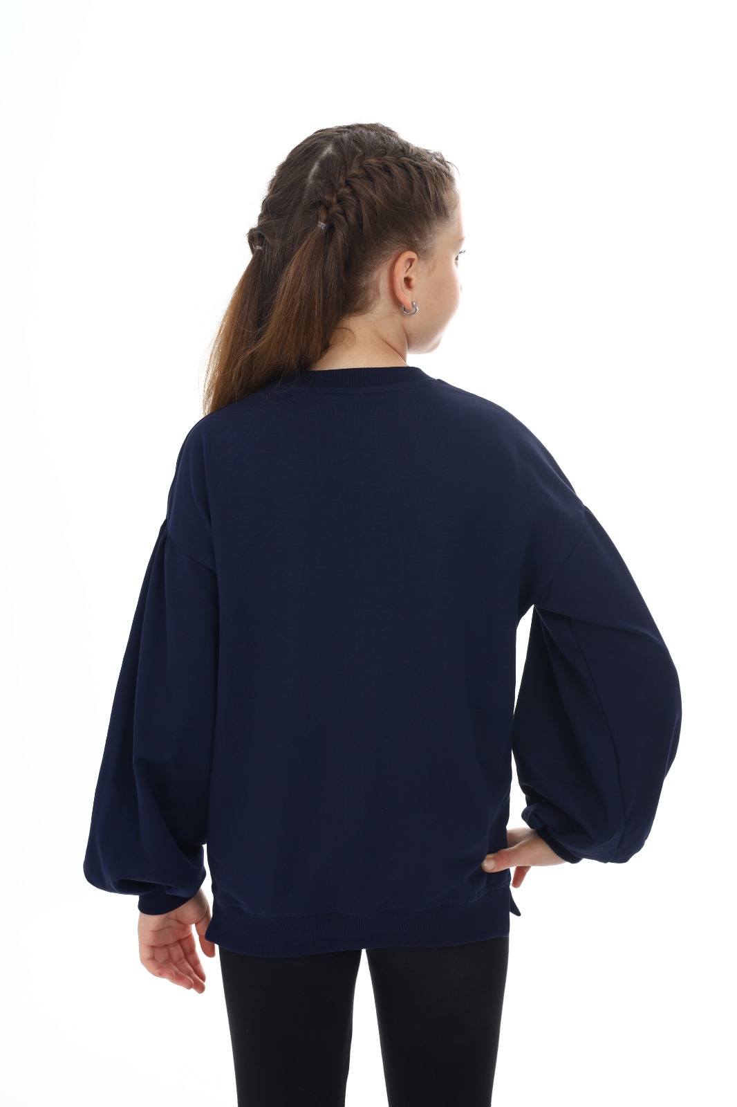 Toontoy Kız Çocuk Kolları Balon Okul Sweatshirt