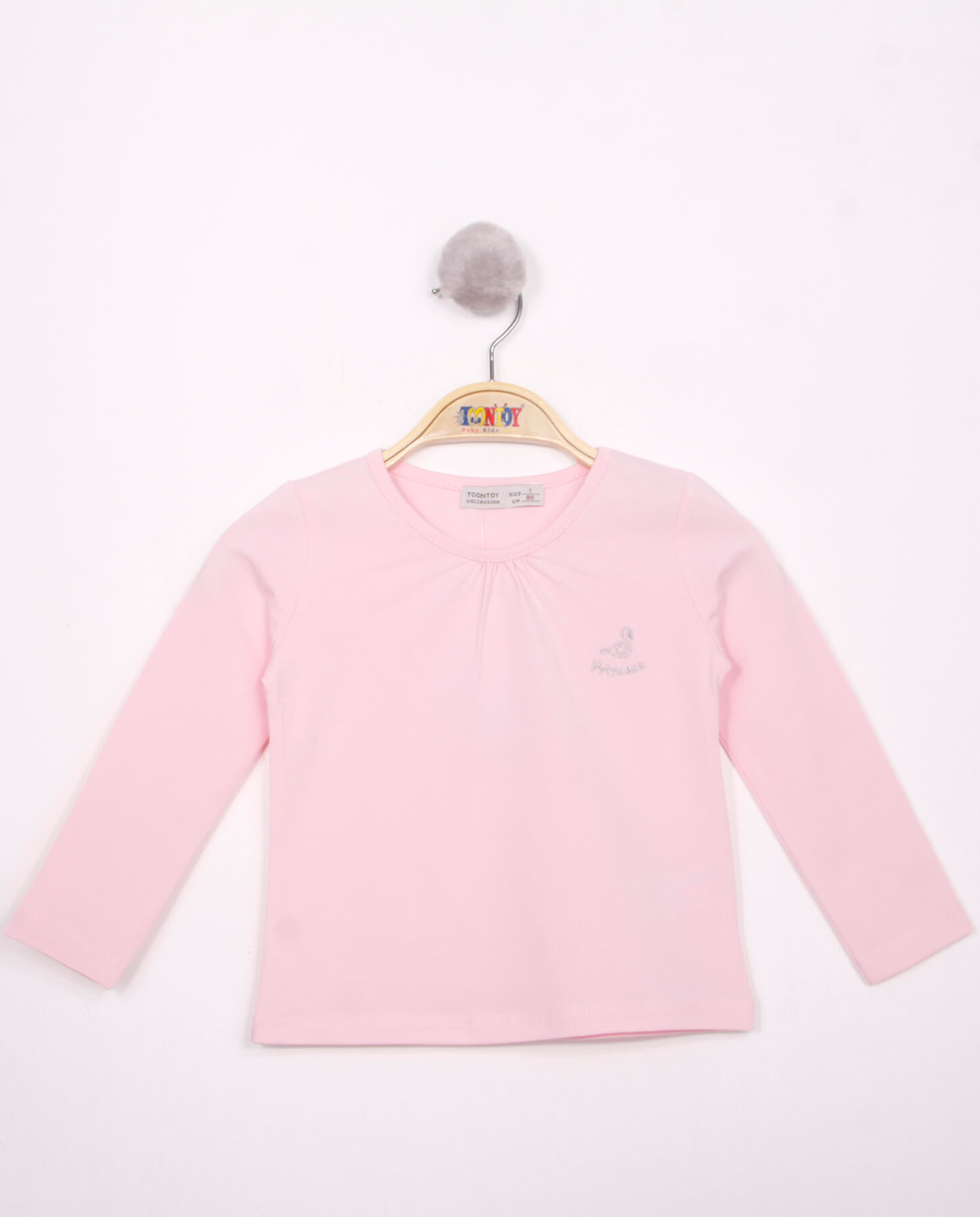 Toontoy Kız Çocuk Göğsü Princess Nakışlı T-Shirt