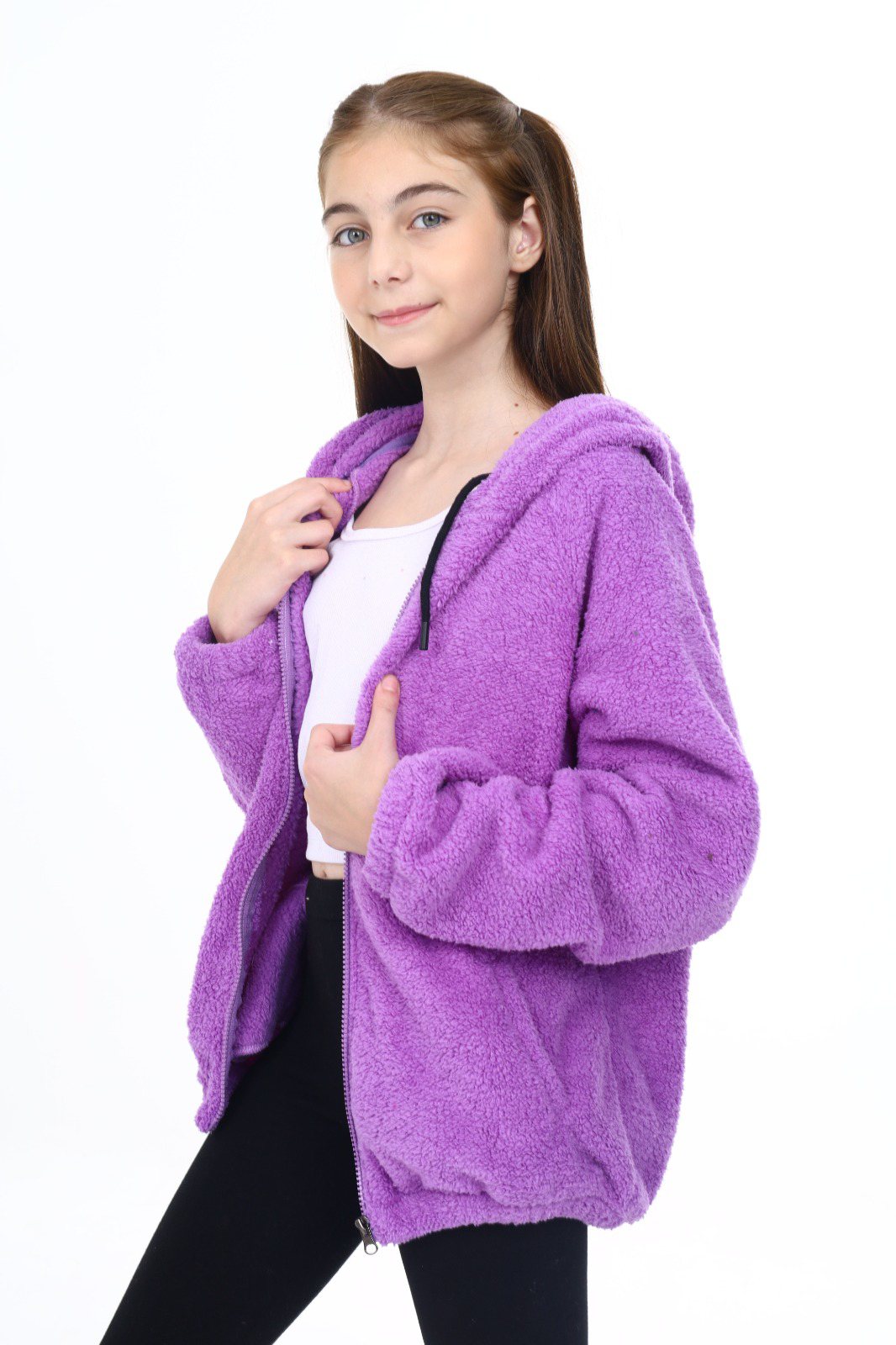 Toontoy Kız Çocuk Peluş Hırka