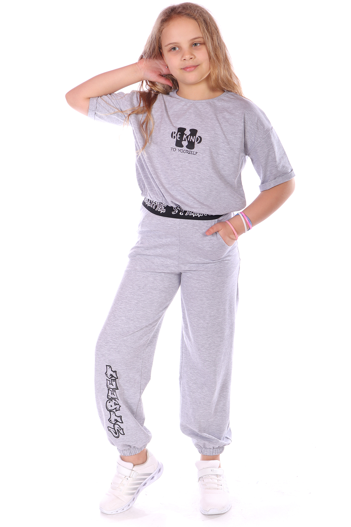 Toontoy Kız Çocuk Kapüşonlu Yırtmaç Detaylı Baskılı Sweatshirt
