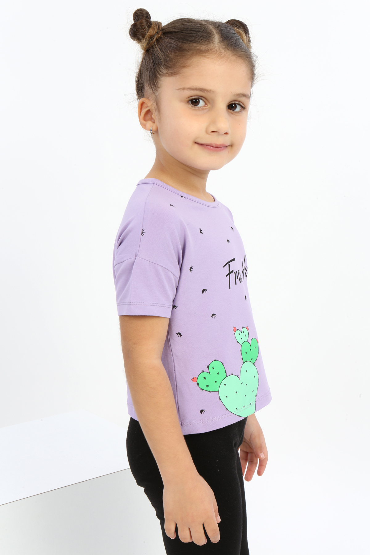 Toontoy Kız Çocuk Free Hug Kalpli Baskılı Tişört