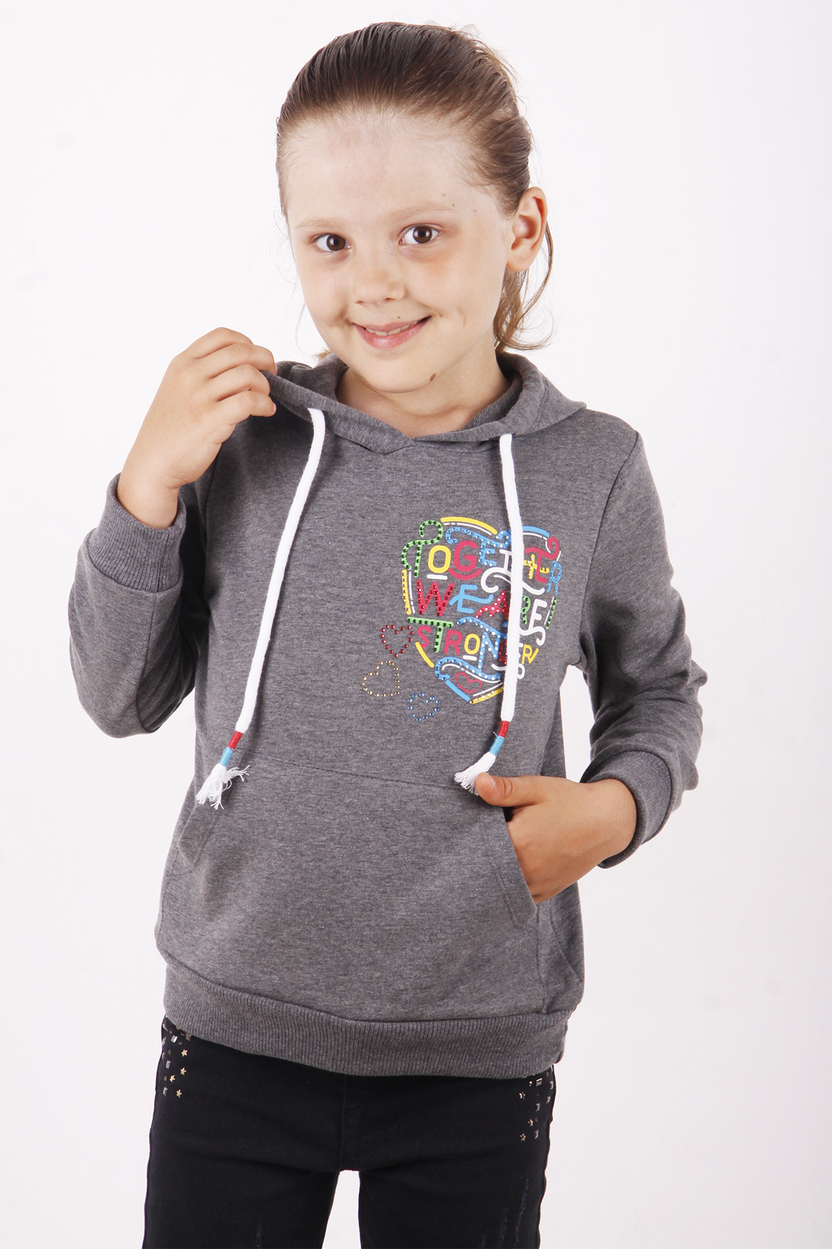 Toontoy Kız Çocuk Stronger Baskılı Sweatshirt