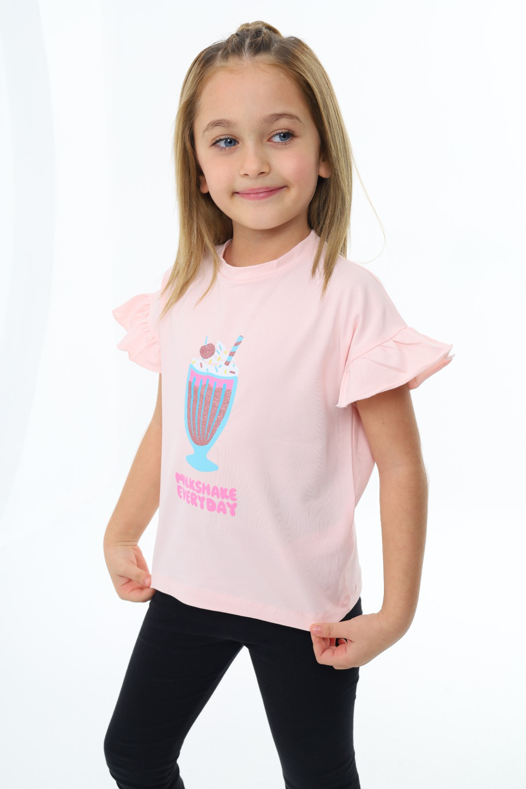 Toontoy Kız Çocuk  Mılkshaek Everyday  Baskılı Tişört