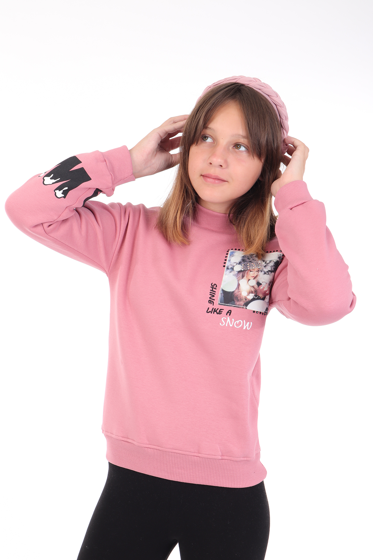 Toontoy Kız Çocuk Baskılı Nakışlı Sweatshirt