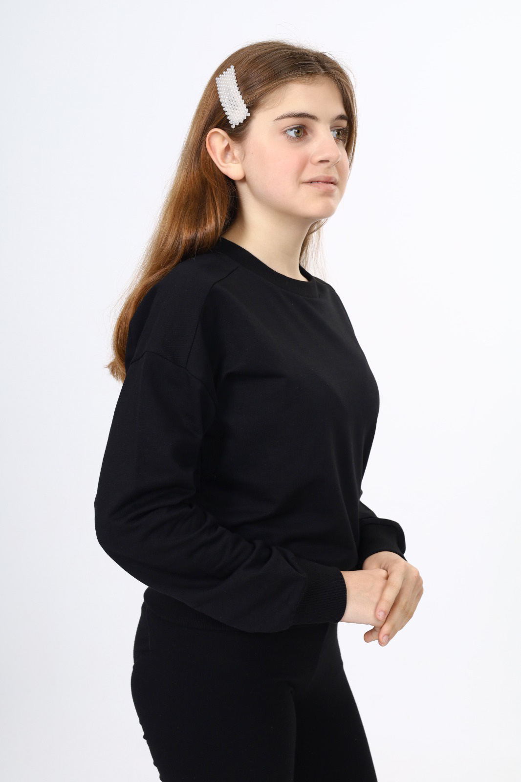 Toontoy Kız Çocuk Düşük Omuz Gazeli  Okul Sweatshirt