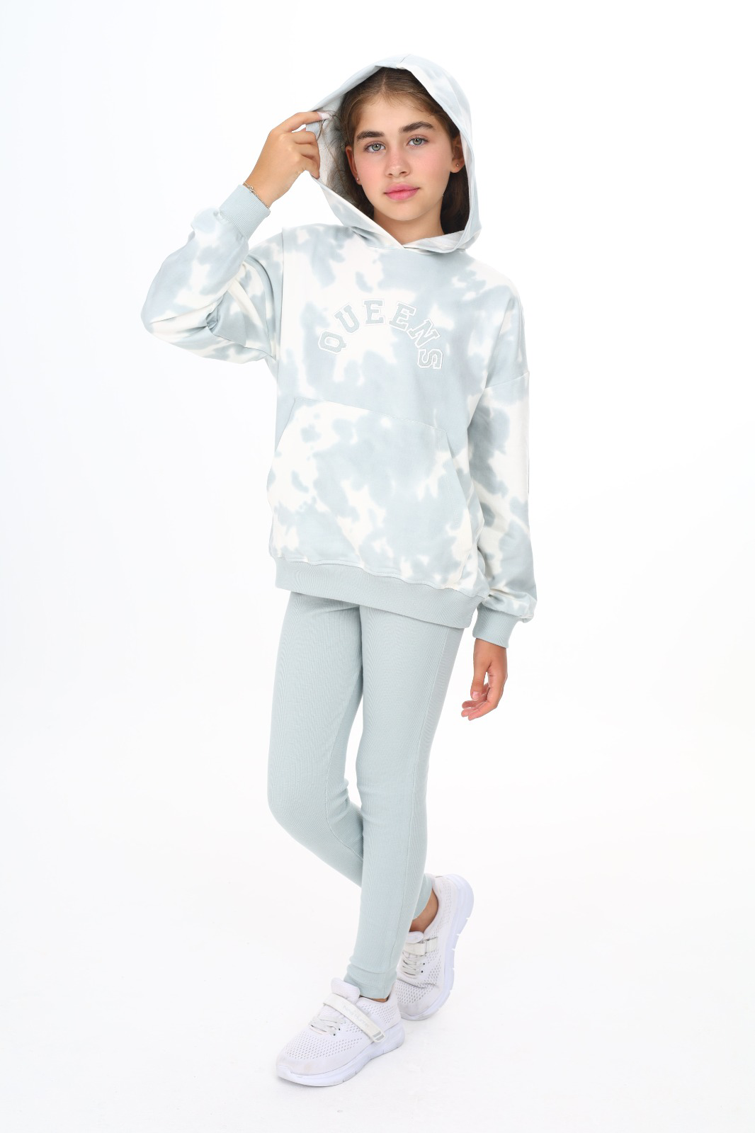 Toontoy  Kız Çocuk Batik Desenli Taytlı Takım