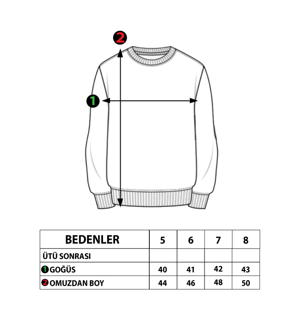 Toontoy Kız Çocuk Sırtı Baskılı Sweatshirt