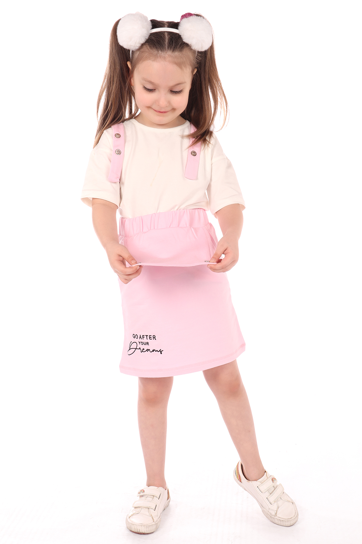 Toontoy  Kız Çocuk 2Li Salopetli Takım