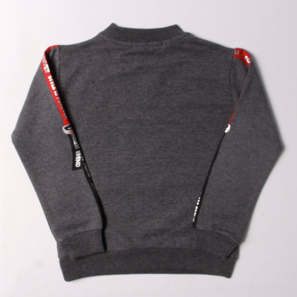 Toontoy Kız Çocuk Sweatshirt Kollari Şeritli Pullu Fashion Nakış