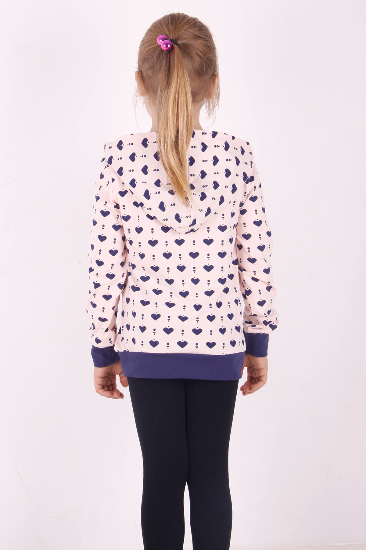 Toontoy Kız Çocuk Komple Kalp Desenli Sweatshirt