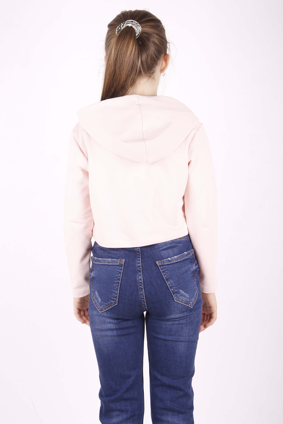 Toontoy Kız Çocuk Taş İşlemeli Kapşonlu Sweatshirt