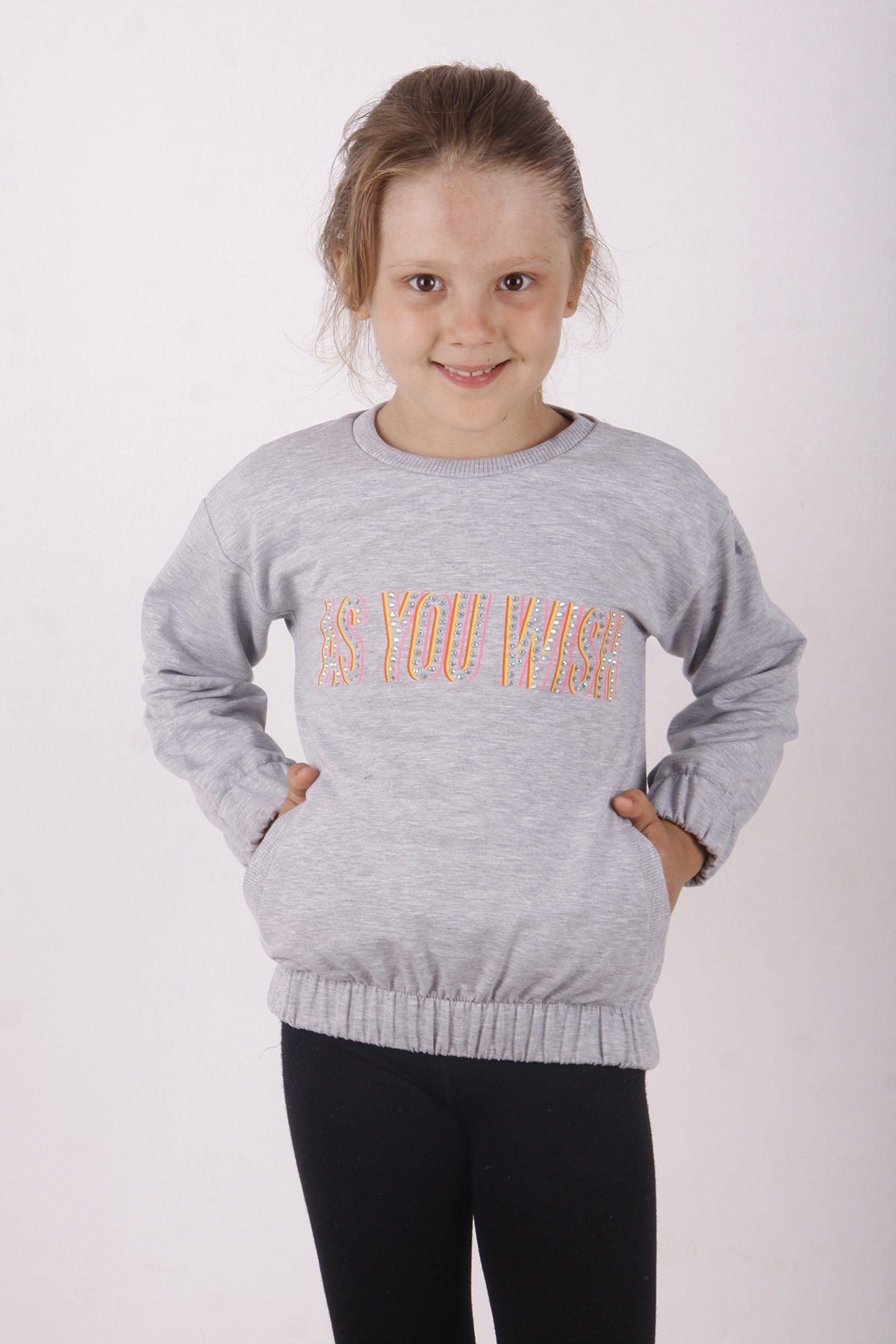 Toontoy Kız Çocuk You Wish Baskılı Sweatshirt