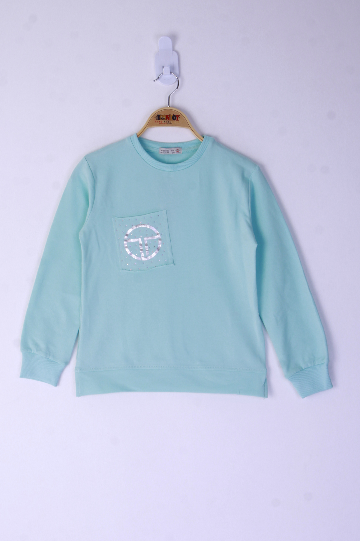 Toontoy Kız Çocuk Cebi Arma Baskılı Sweatshirt