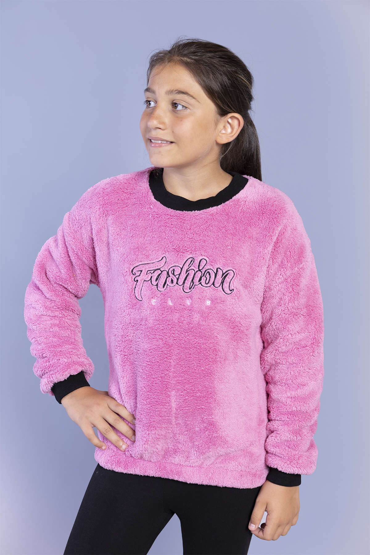 Toontoy Kız Çocuk Nakışlı Peluş Sweatshirt