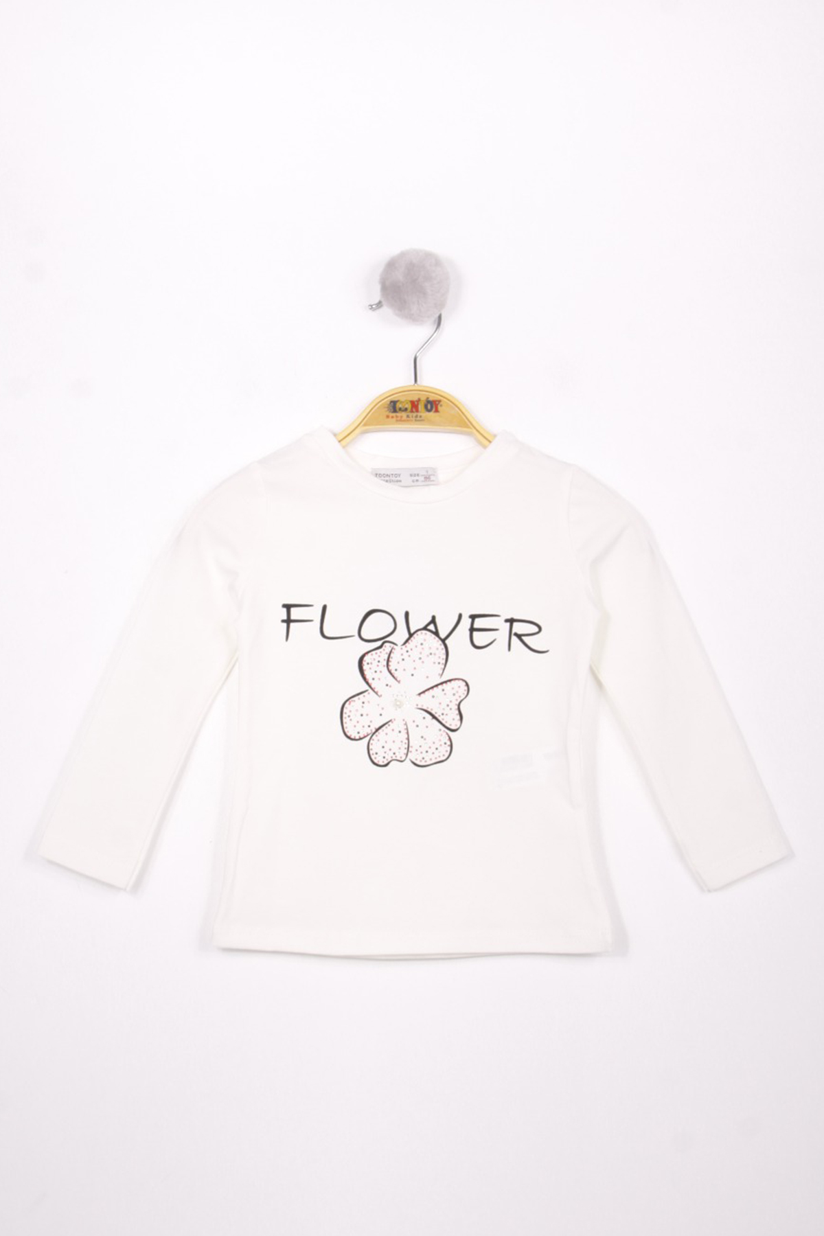 Toontoy Kız Çocuk Flower Baskılı T-Shirt