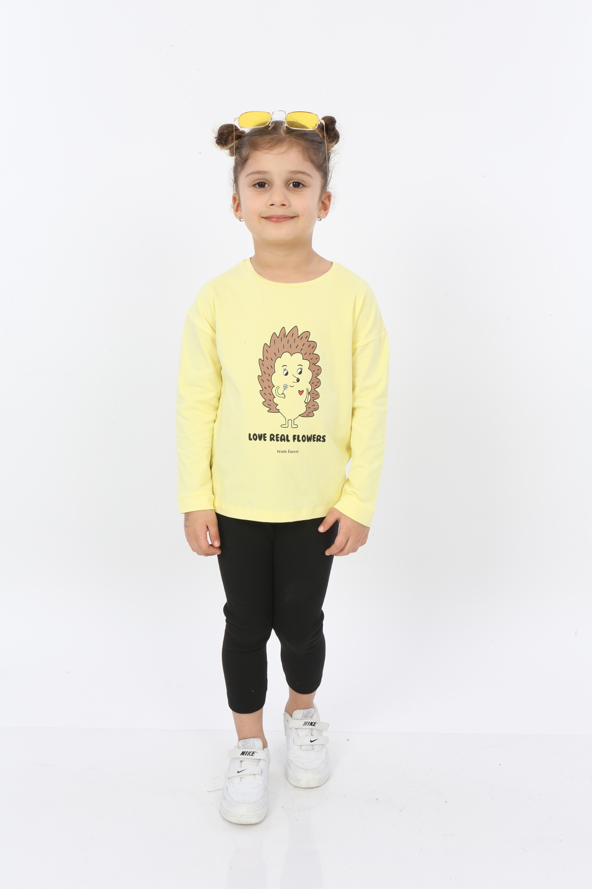 Toontoy Kız Çocuk Kirpi Baskılı Tişört