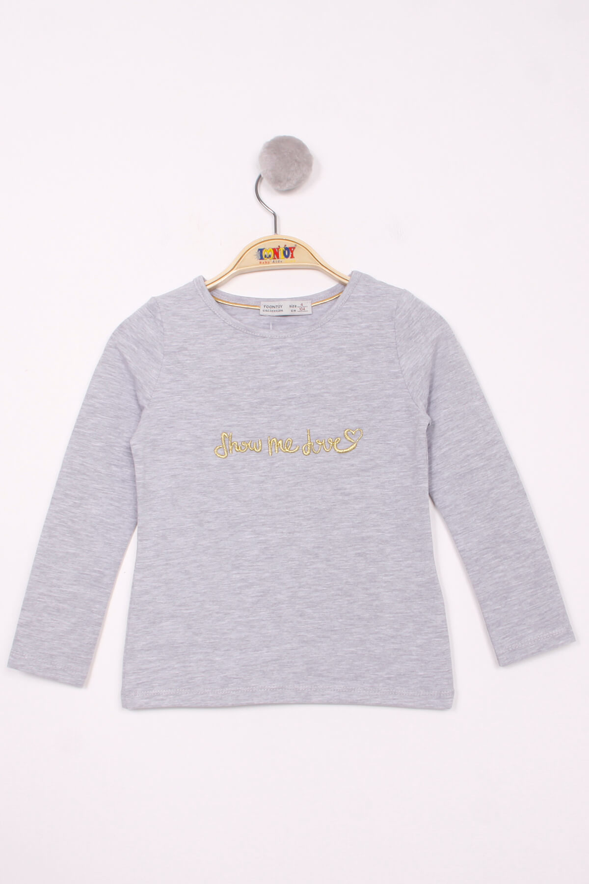 Toontoy Kız Çocuk Show Me Love Nakışlı T-Shirt