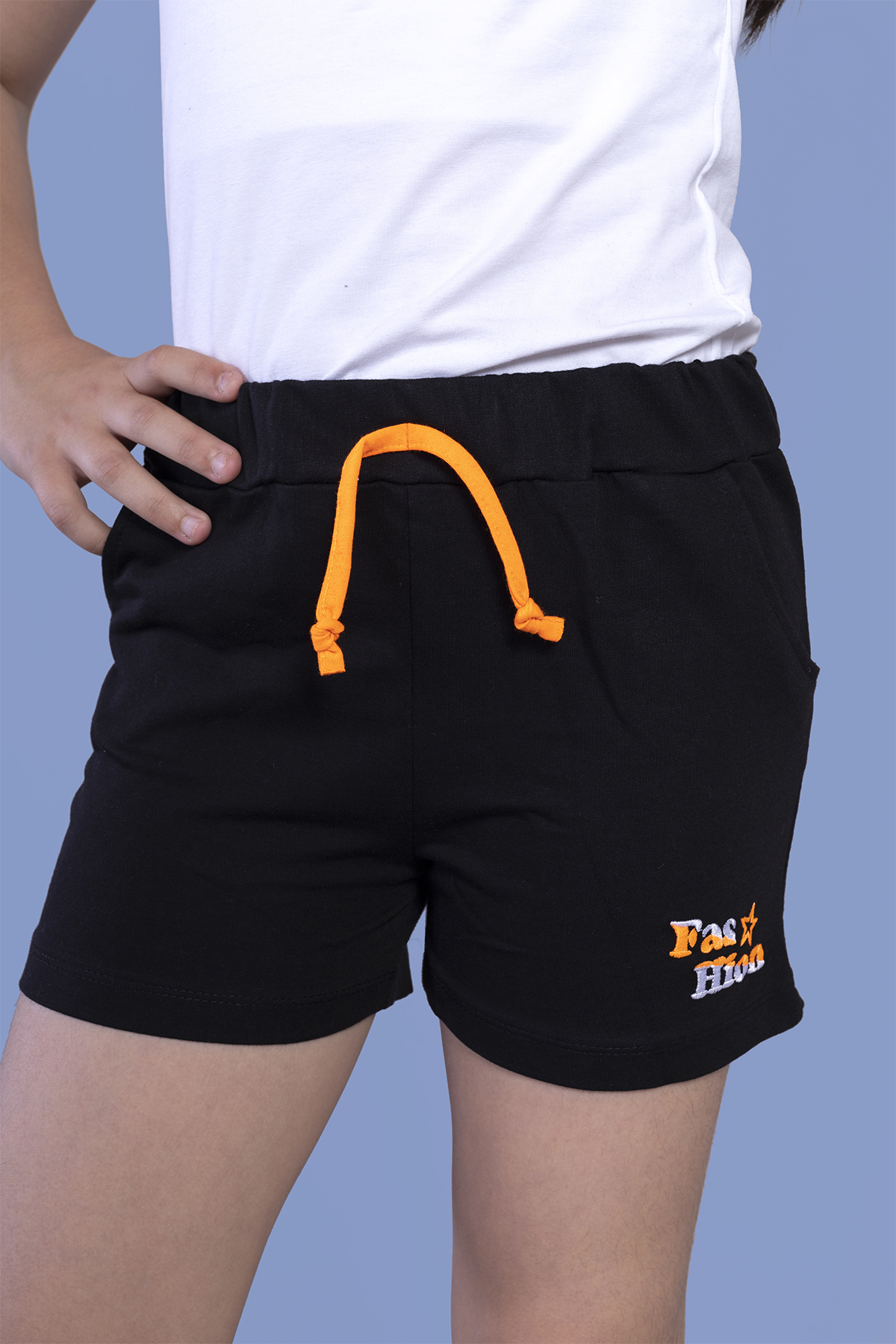 Toontoy  Kız Çocuk İki Yanı Cepli Arkası Baskı Detaylı Şort